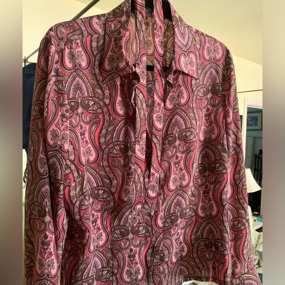 Printed Silk Blouse - image 1